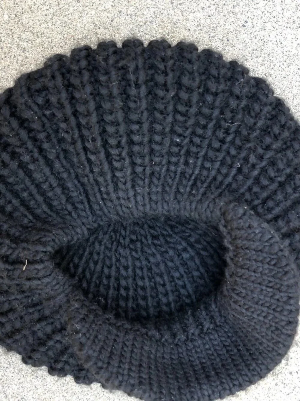 Wool Blend Knit Army Cadet Hat Women's One Size Black Made in Italy